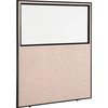 Global Industrial Office Partition Panel With Partial Window, 60-1/4W x 96H, Tan 695790WTN